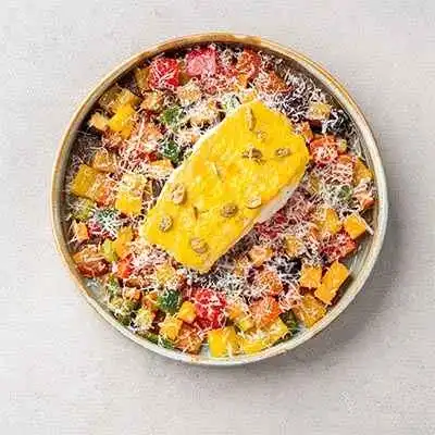 Lemon Caper Fish With Ratatouille Vegetable